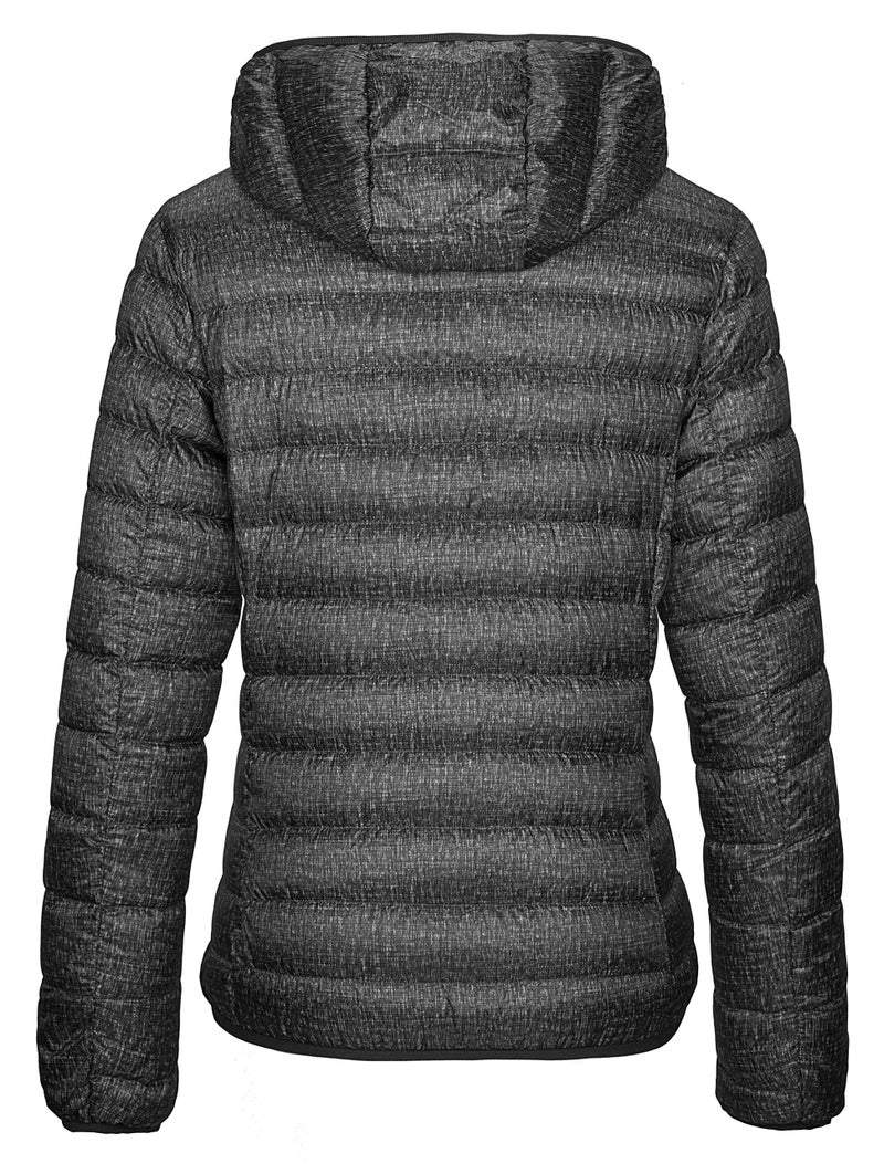 wantdo Women's Hooded Packable Ultra Light Weight Short Down Jacket Gray Large - Image 2